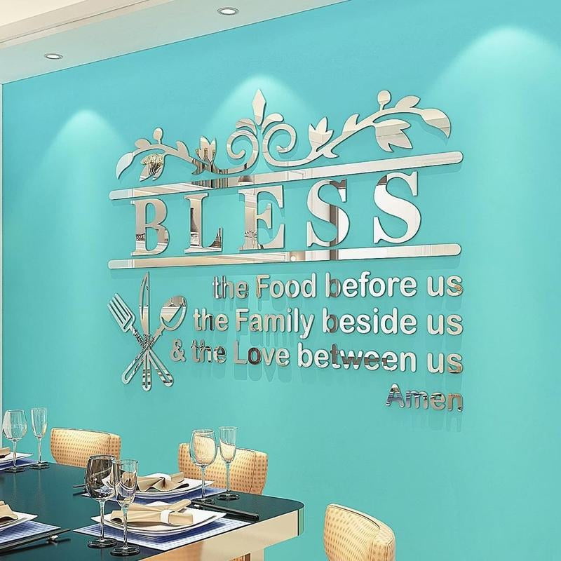 Kitchen Slogan Wall Stickers Restaurant Living Room DIY Stickers Home Decoration Wall Gift Shock-Absorbing 3D Decorative Ornaments Tiles Sticker