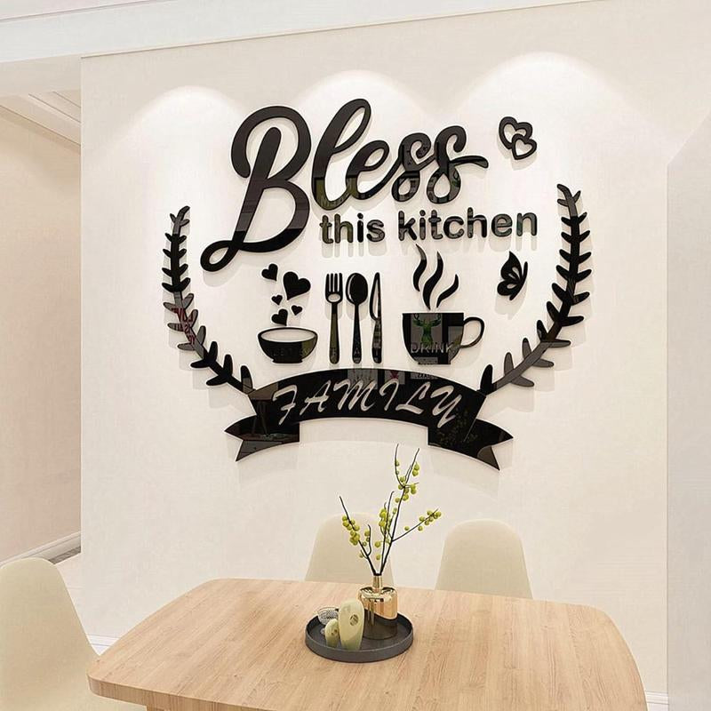 Kitchen Slogan Wall Stickers Restaurant Living Room DIY Stickers Home Decoration Wall Gift Shock-Absorbing 3D Decorative Ornaments Tiles Sticker