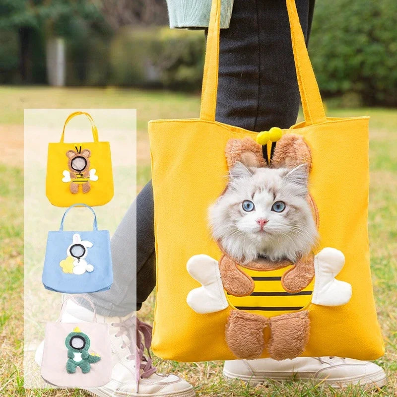 Pet  Carrier Bag Cats and Dogs Tote Bag Small Pet Carrier Bag Fashionable Breathable