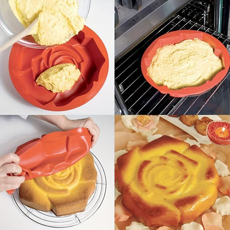 Baking Tool, 1 Count Silicone Rose Shaped Cake Baking Mould, Kitchen Baking Utensils, Kitchen Accessories