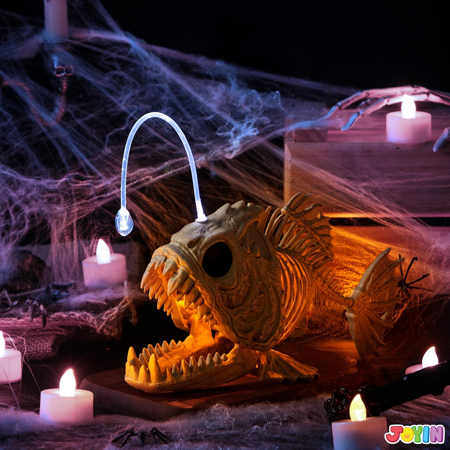 Halloween Skeleton Fish Skeleton Halloween Decor with LED Eye