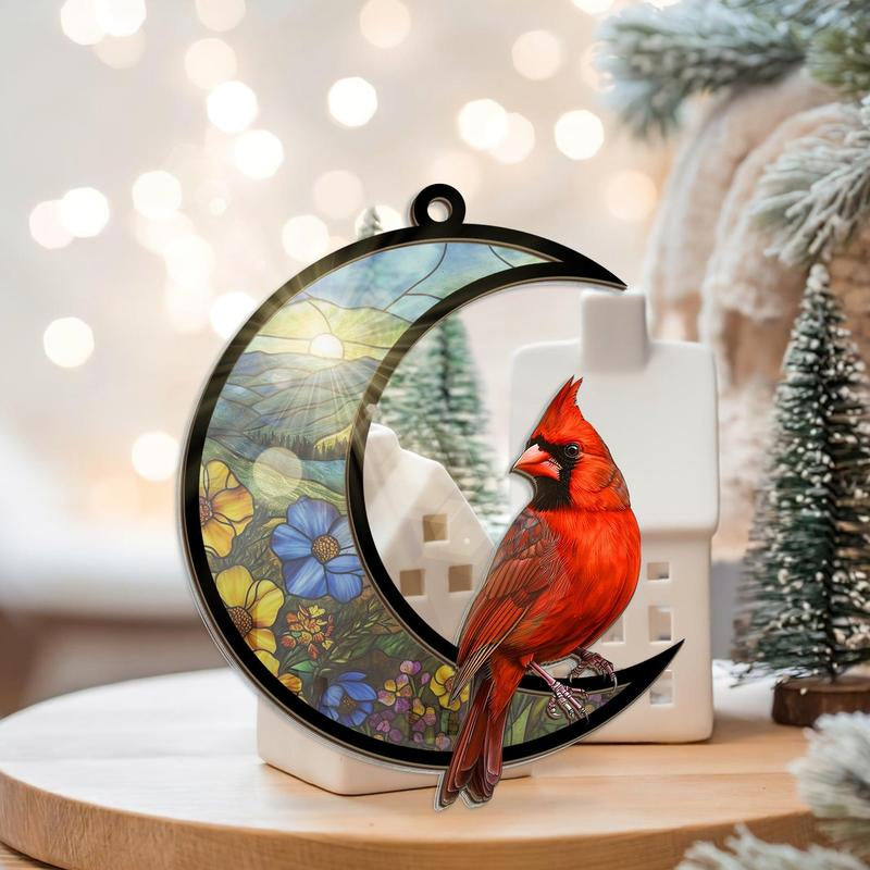 Cardinal Gifts for Women, Men - Christmas Ornaments 2024, Memorial Gifts, Sympathy Gifts for Loss of Loved One, Mom, Son, Bereavement Gift Ideas - Christmas Decorations Suncatcher Ornaments