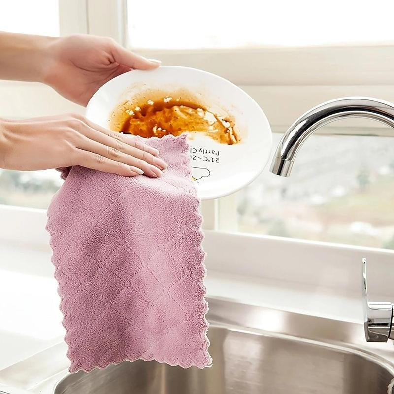 Random Color Kitchen Cleaning Towels, 10Pcs Cleaning Cloth, Cleaning Rag, Dish Cloth for Home, Kitchen Towel, Household Kitchen Products, Kitchen Accessories