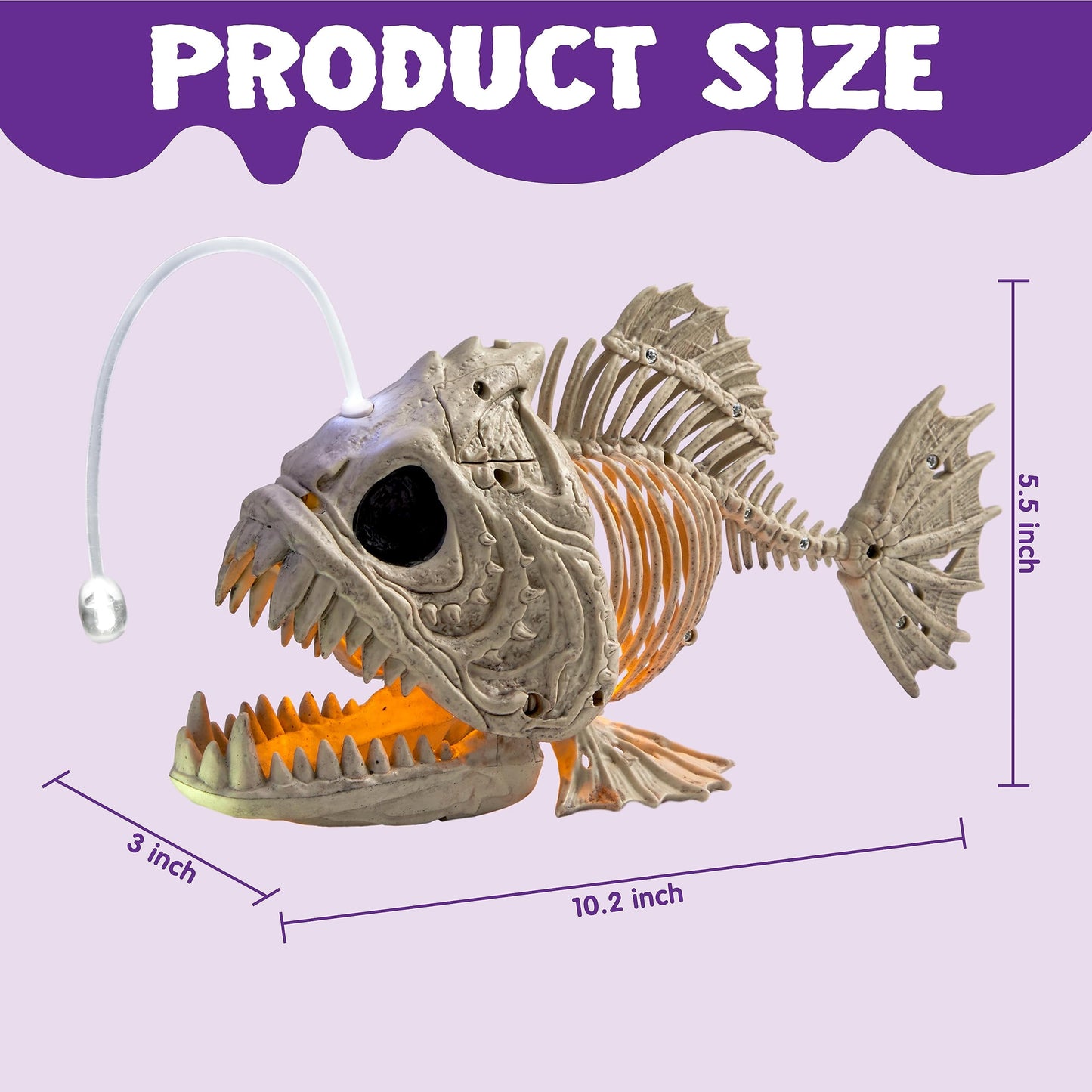 Halloween Skeleton Fish Skeleton Halloween Decor with LED Eye