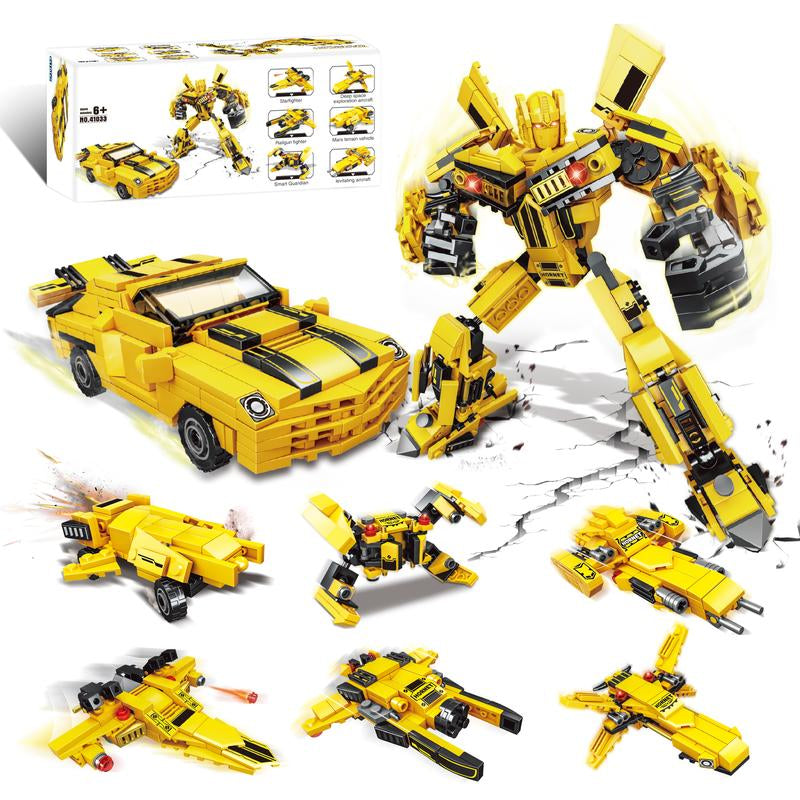 CAISSATOY Transformin Building Block Sets, 6 in 2 Building Transform Robot Construction Truck Blocks Toy, Gifts for Age 14 and above Building Bricks Building Toy