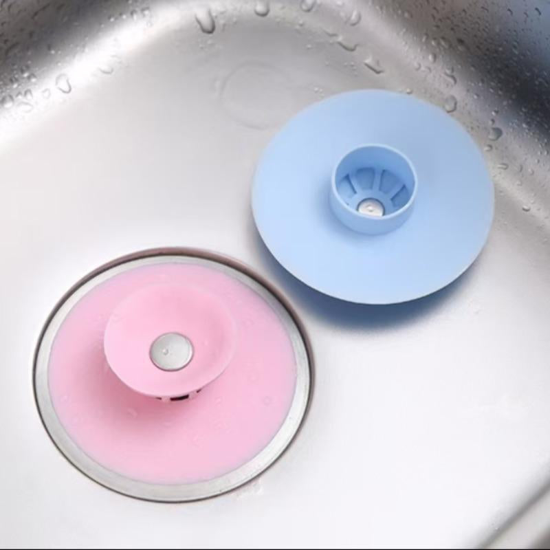 2Pcs Random Color Silicone Sink Stopper, Kitchen Sink Strainer, Household Sink Drain Stopper, Kitchen Gadgets