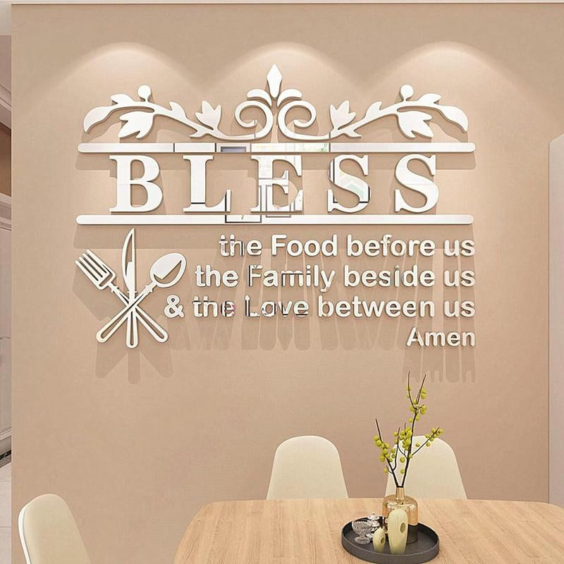 Kitchen Slogan Wall Stickers Restaurant Living Room DIY Stickers Home Decoration Wall Gift Shock-Absorbing 3D Decorative Ornaments Tiles Sticker