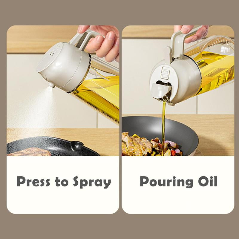 Oil Dispenser, 1 Count 470Ml Oil Bottle with Handle, Automatic Oil Sprayer, Glass Oil Bottle for Kitchen, Home, Restaurant, Kitchen Accessories, Summer for Gift, Kitchen Gadgets