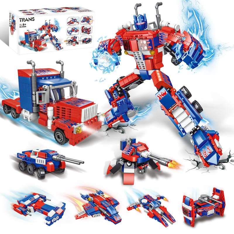 CAISSATOY Transformin Building Block Sets, 6 in 2 Building Transform Robot Construction Truck Blocks Toy, Gifts for Age 14 and above Building Bricks Building Toy