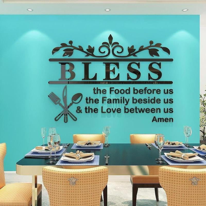 Kitchen Slogan Wall Stickers Restaurant Living Room DIY Stickers Home Decoration Wall Gift Shock-Absorbing 3D Decorative Ornaments Tiles Sticker