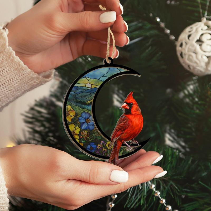 Cardinal Gifts for Women, Men - Christmas Ornaments 2024, Memorial Gifts, Sympathy Gifts for Loss of Loved One, Mom, Son, Bereavement Gift Ideas - Christmas Decorations Suncatcher Ornaments