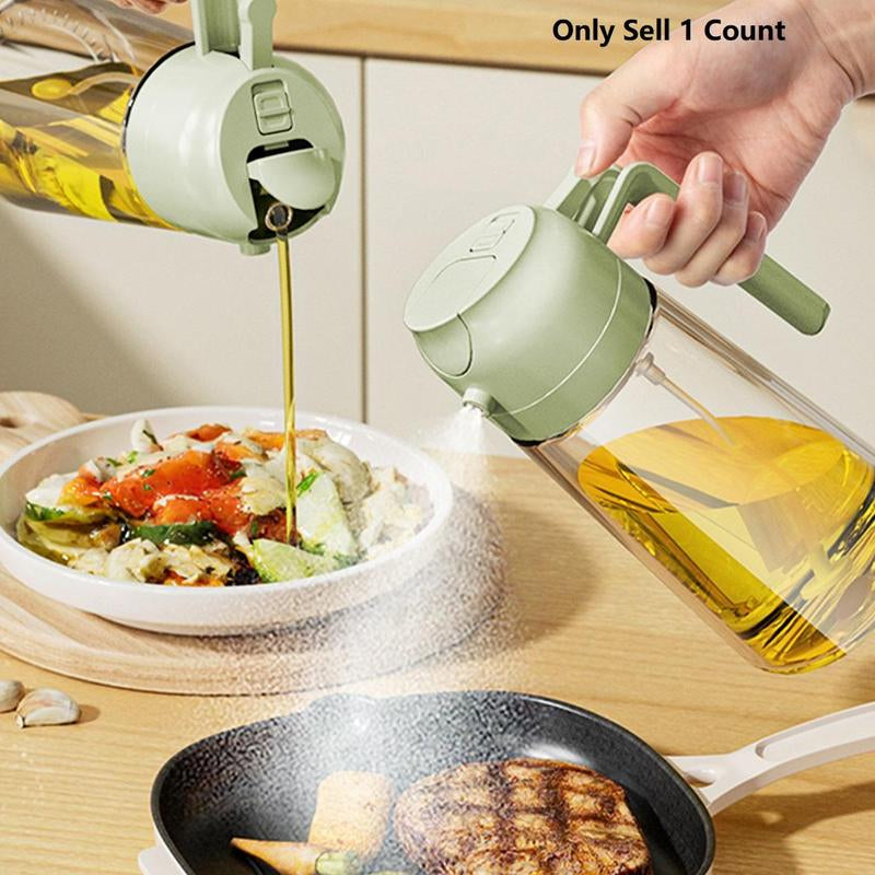 Oil Dispenser, 1 Count 470Ml Oil Bottle with Handle, Automatic Oil Sprayer, Glass Oil Bottle for Kitchen, Home, Restaurant, Kitchen Accessories, Summer for Gift, Kitchen Gadgets