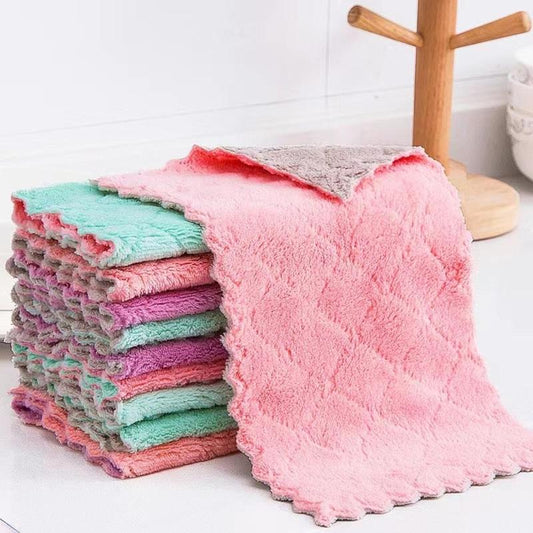 Random Color Kitchen Cleaning Towels, 10Pcs Cleaning Cloth, Cleaning Rag, Dish Cloth for Home, Kitchen Towel, Household Kitchen Products, Kitchen Accessories